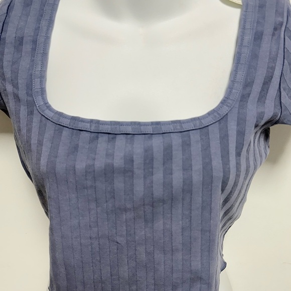 Aerie Lavender Striped Blouse - Picture 3 of 5